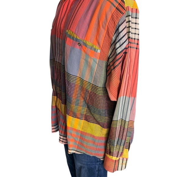 Vintage Mondo di Marco Florida Colors Baggy Shirt Italy Flat Pockets - Picture 3 of 9